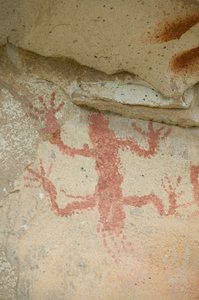 Argentina, Patagonia, Cueva de las Manos, pintura rupestre primitiva de lagarto de Unknown